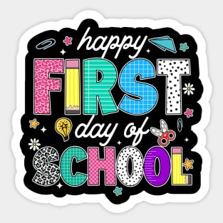 Happy First Day of School Colorful Back to School Sticker